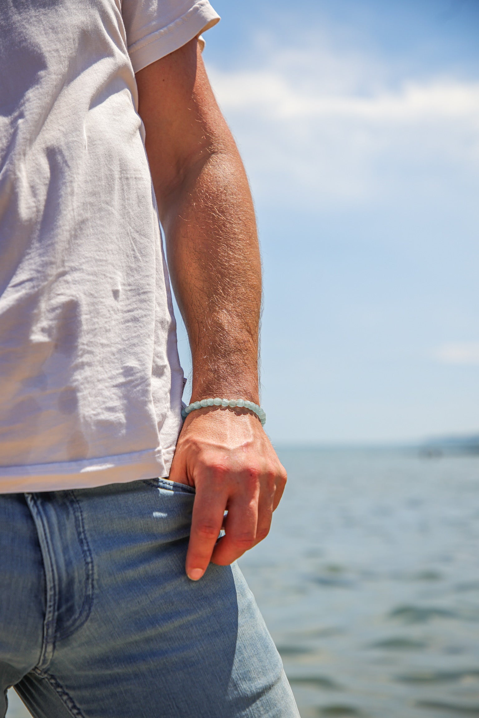Coastal Sage – Ghana Bead Bracelet