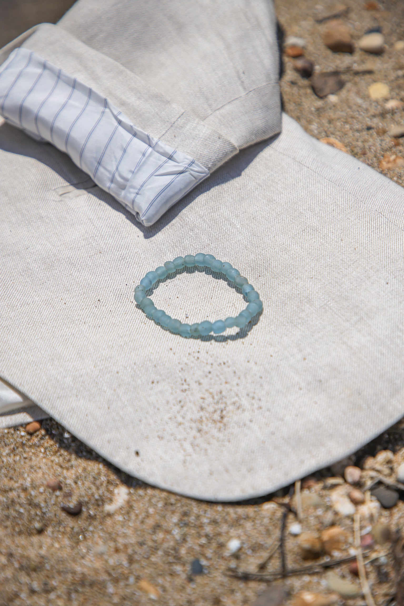 Coastal Sage – Ghana Bead Bracelet